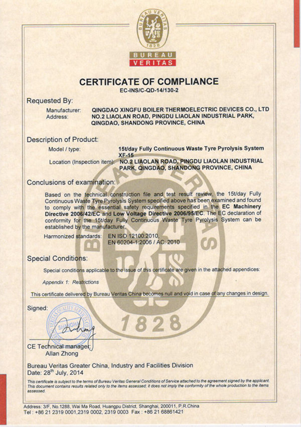 ce certificate 15t fully continuous