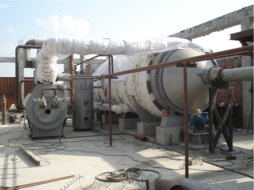 The pyrolysis plant is packing
